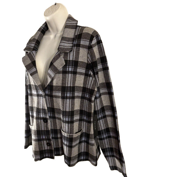 Tahari Blazer Women’s Size XL Multicolor Plaid Long Sleeves Pockets NWT - Picture 2 of 9